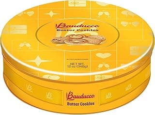 Bauducco Assorted Butter Cookies Tin, 12 oz (Pack of 1) – Traditional Danish Shortbread Style Cookies, Perfect Holiday Gift or Sweet Snack Treat - No Artificial Colors