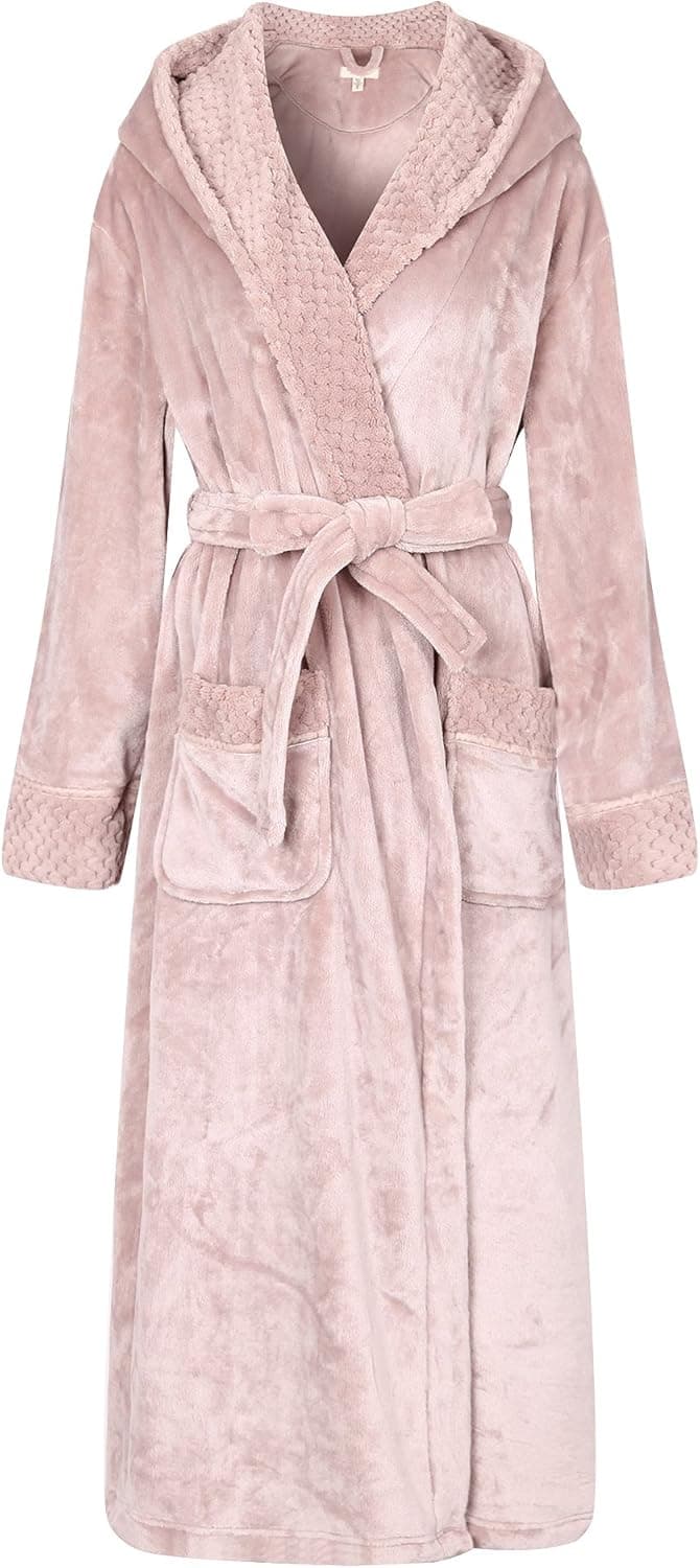 Richie House Women's Plush Soft Warm Fleece Bathrobe Robe RH1591