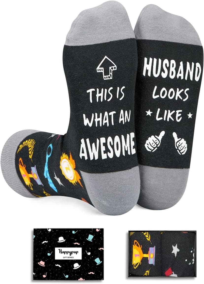 HAPPYPOP Awesome Gifts For Men - Cool Gifts For Son Brother Uncle Nephew Dad Husband, Funny Men Socks