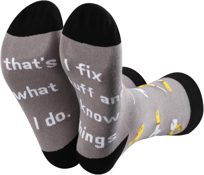MBMSO Maintenance Worker Gifts 2 Pairs That's What I do I Fix Stuff and I Know Things Socks Handyman Gifts Repair Man Gift