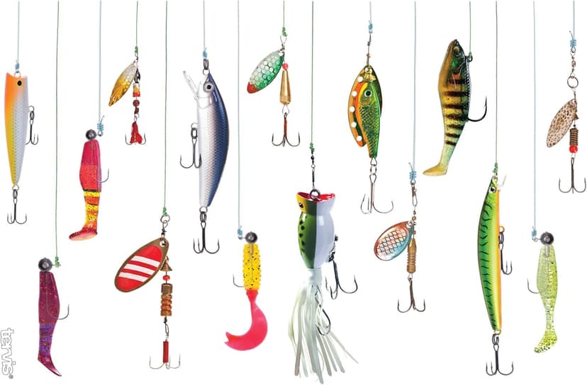 Tervis Fishing Lures Made in USA Double Walled Insulated Tumbler Travel Cup Keeps Drinks Cold & Hot, 16oz, Classic