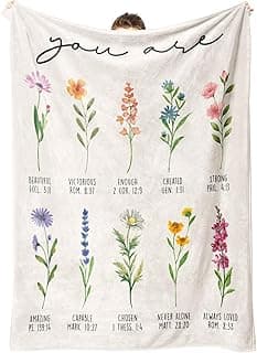 Afterprints Christian Gifts for Women, Christian Blanket with Flowers, Birthday Gifts for Women, Inspirational, Religious Gifts for Sister, Friend, Daughter, Mom, Soft Throw Blankets 50'' x 60''