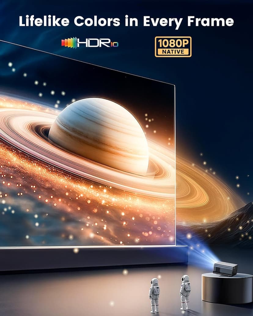 [Official Google TV]Smart-Outdoor-Projector 4K Supported, Home Theater Projector with Wi-Fi 6 & Bluetooth, Movie Proyector with Dolby for Indoor & Outdoor WIMIUS G1 (Gray, Standard)