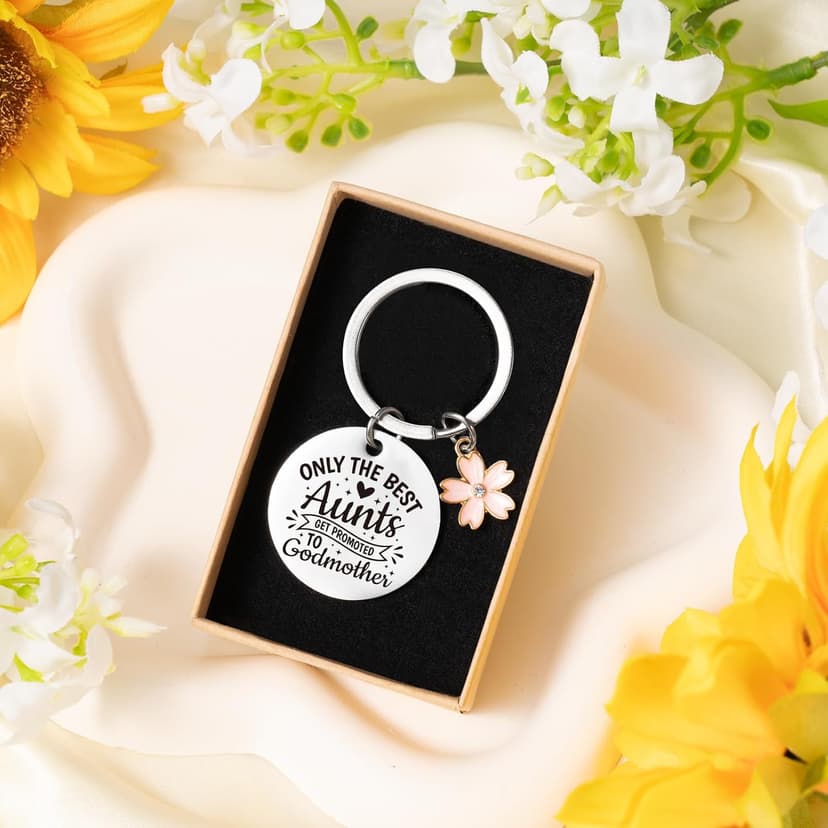 7PCS Godmother Proposal Gift, Will You Be My Godmother 16oz Glass Cup Bracelet Keychain Candle Self Care Gifts Basket for Women, God Mother Proposal Gift