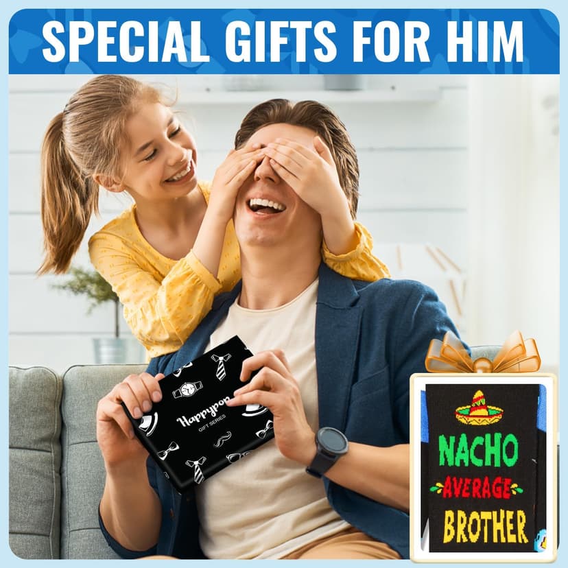 HAPPYPOP Novelty Family Gifts - Gifts For Son Uncle Brother Grandson Nephew, Funny Men Socks