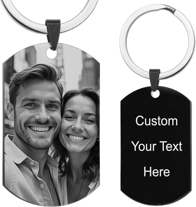 Queenberry Custom Keychain with Picture Personalized Photo Keychain Gift Valentines Day for Men Boyfriend