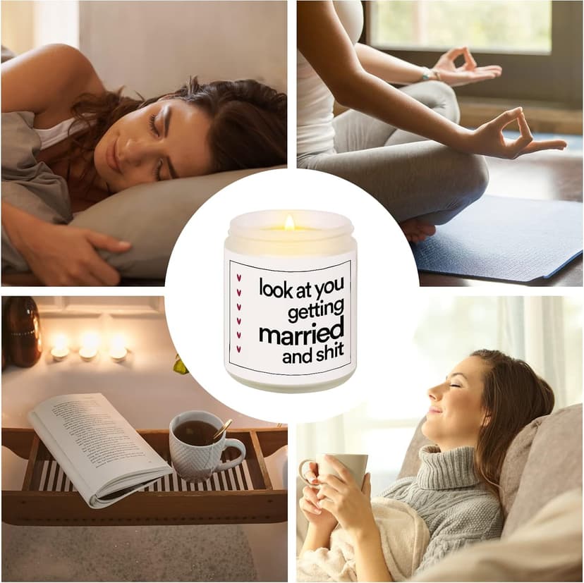 BaubleDazz Funny Wedding Gifts, Bachelorette & Bridal Shower Gift for Bride, 7oz Lavender Scented Soy Wax Candle, Bride to Be, Engagement Gifts for Couples