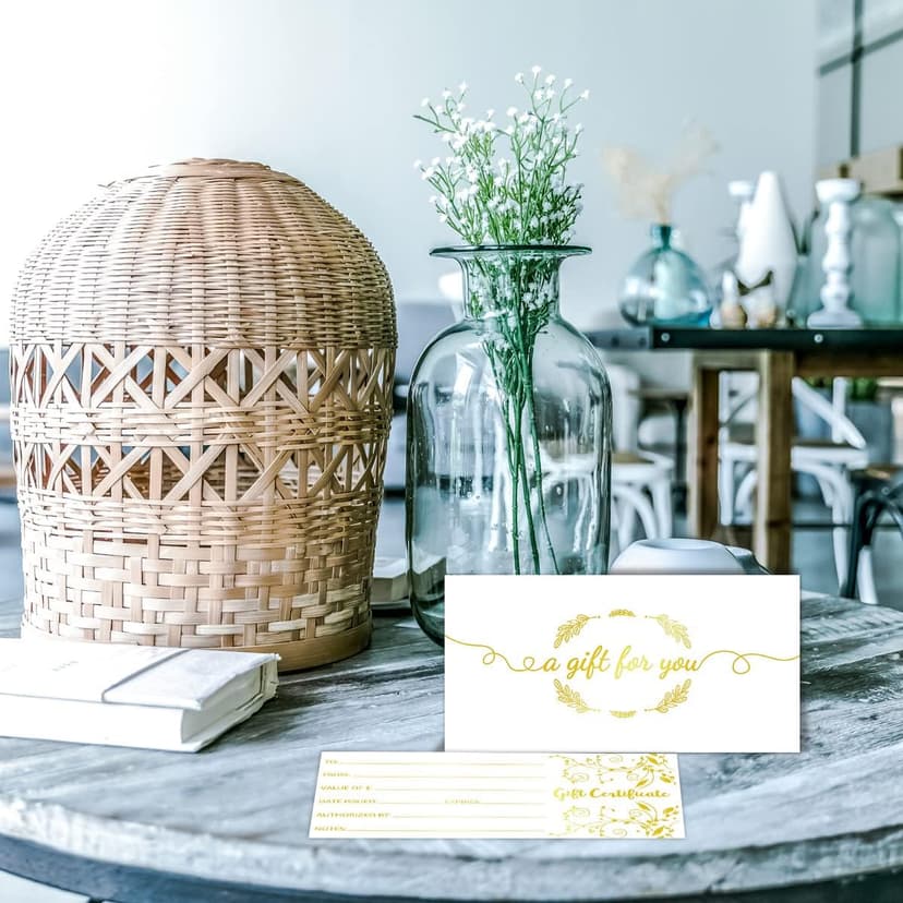 Fancy Land Blank Gift Certificates 25pcs Gold Foil Certificate Cards with Envelopes for Business Salon Spa Restaurants Vouchers for Christmas Holiday