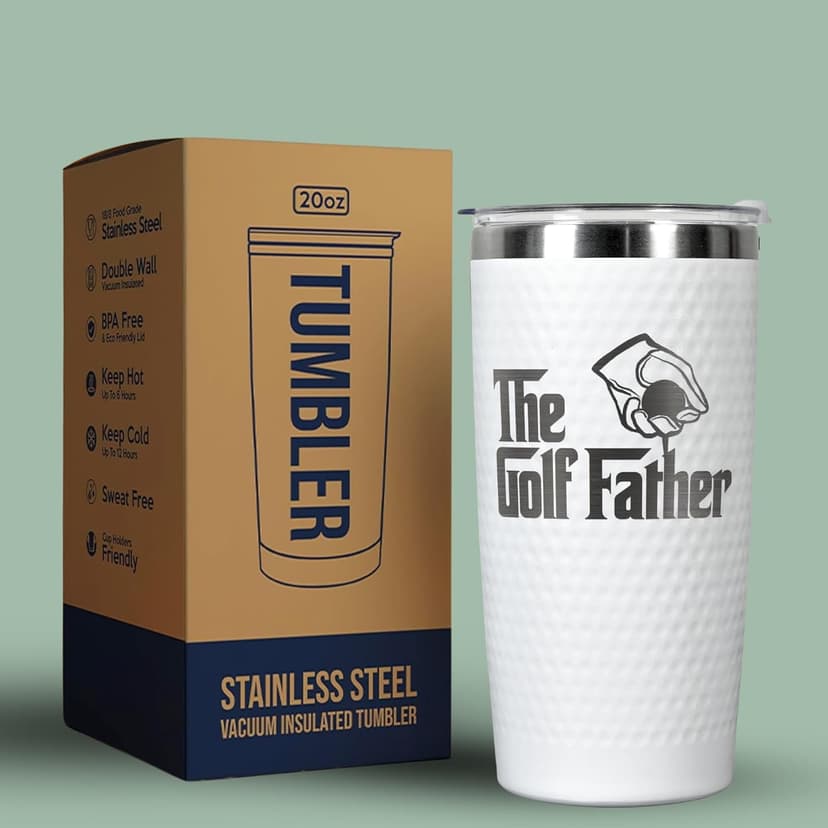 Golf Gifts for Dad - Fathers Day Golf Gifts for Men, Dad, Husband - Funny Golfer Gift - Golfer Ideas for Men, Golfers - Fathers Day Gift - 20 Oz Stainless Steel Tumbler