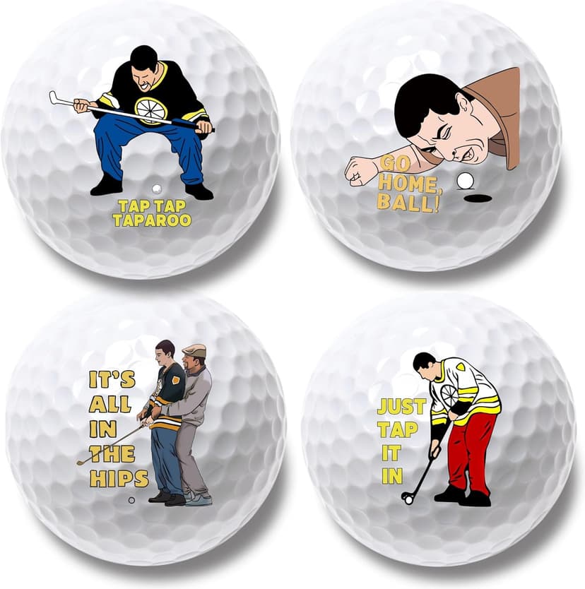 Artpreti 4 Pcs Funny Golf Balls for Birthday, Novelty Golfer Gift for Dad Coworkers Golfers Golf Lovers