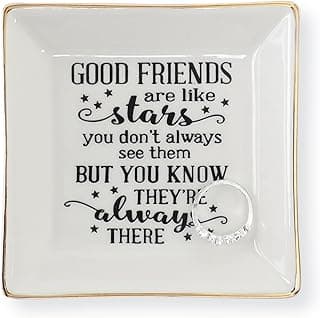 HOME SMILE Ceramic Ring Dish Jewelry Tray for Mom Sister Friends