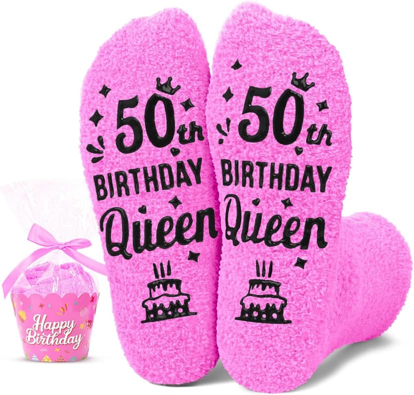 HAPPYPOP 50th Birthday Gifts for Her - Funny Socks for Women in Their 50s, 50 Year Old Birthday Gift