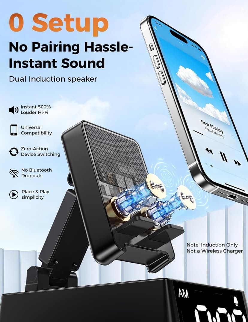 Birthday Gifts for Men Women-Bluetooth Speaker with HD Sound, Stocking Stuffers White Elephant Gifts for Adults, Kitchen Gadgets for Anniversary Idea Gift for Dad Mom Husband Wife(Black)