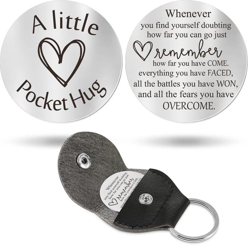 Sureio Pocket Hug Token Gift Long Distance Relationship Keepsake Inspirational Gift with Keychain
