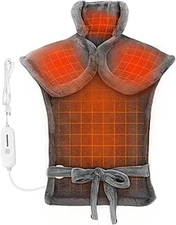 Comfier Heating Pad for Back Pain Relief, Fast Heating Pads for Back Neck and Shoulders, Electric Heated Wrap, 3 Heat Levels & 90-Mins Auto Shut Off, Birthday Gifts for Mom Dad Women Men