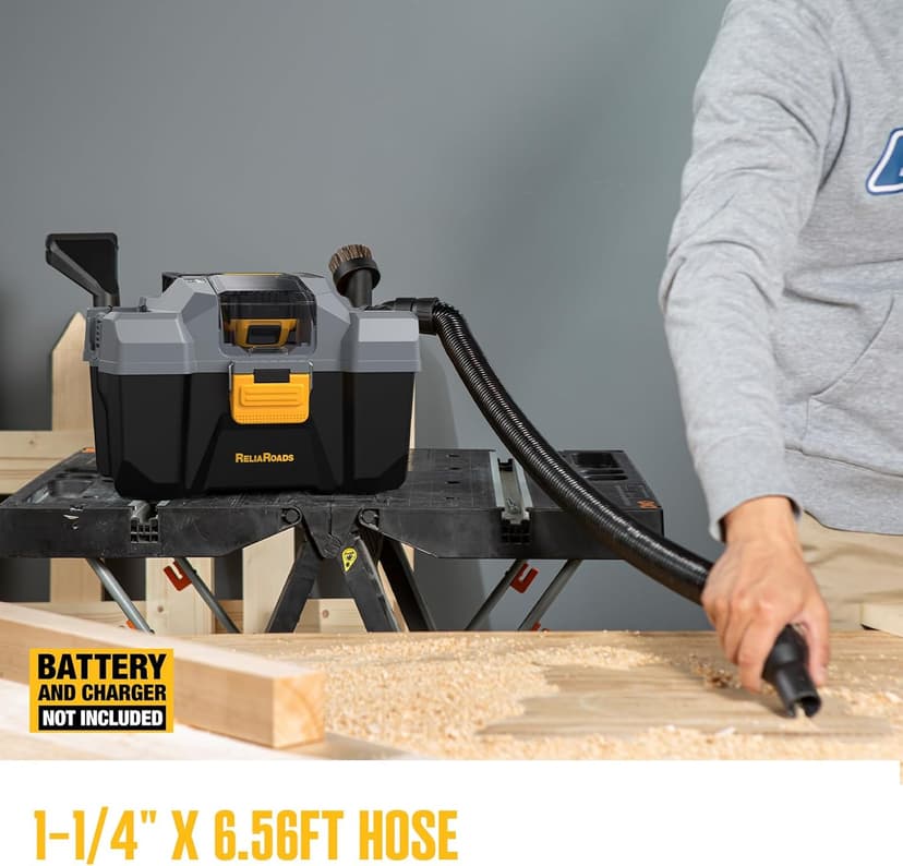 20V Cordless Vacuum Cleaner-Wet/Dry Shop Vac,2.6 Gallon Capacity,Compatible with DeWALT Batteries (Bare Tool - No Battery & No Charger),Ideal for Cleaning Car,Home Spaces,and Workshops RCSV-20