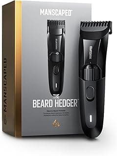 MANSCAPED MANSCAPED® The Beard Hedger® Premium Men's Beard Trimmer, 20 Length Adjustable Blade Wheel, Stainless Steel T-Blade for Precision Facial Hair Trimming, Cordless Waterproof Wet/Dry Clipper