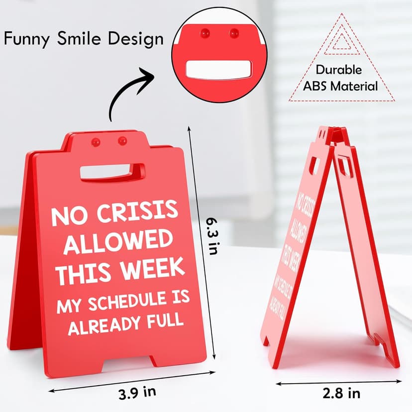 Funny Office Desk Decor Boss Sign, Bosses Day Gifts for Women Men Manager Supervisor Leader Lady Famale Male, Christmas White Elephant Gifts for Teacher Principal Coworker Cubicle Accessories Red Sign