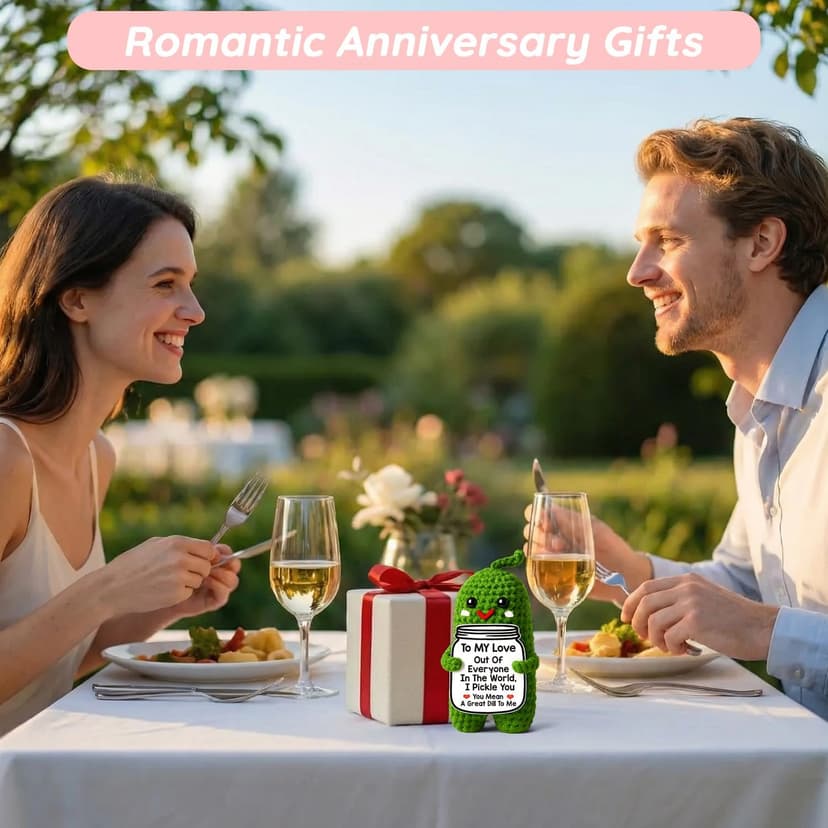 I Love You Gifts for Her, Him, Wife, Husband, Couple, Romantic Gifts for Boyfriend Girlfriend, Anniversary Perfect Gifts for Women Men, Handmade Crochet Pickle