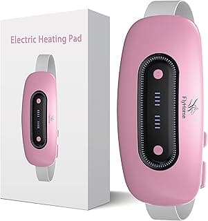Electric Heating Pad, Portable Cordless Menstrual Heating Pad with 4 Heat Levels and 4 Massage Modes, Fast Large Heating Belly Wrap Belt for Cramps, Back Pain Relief Gifts for Women Girls Her (Pink)