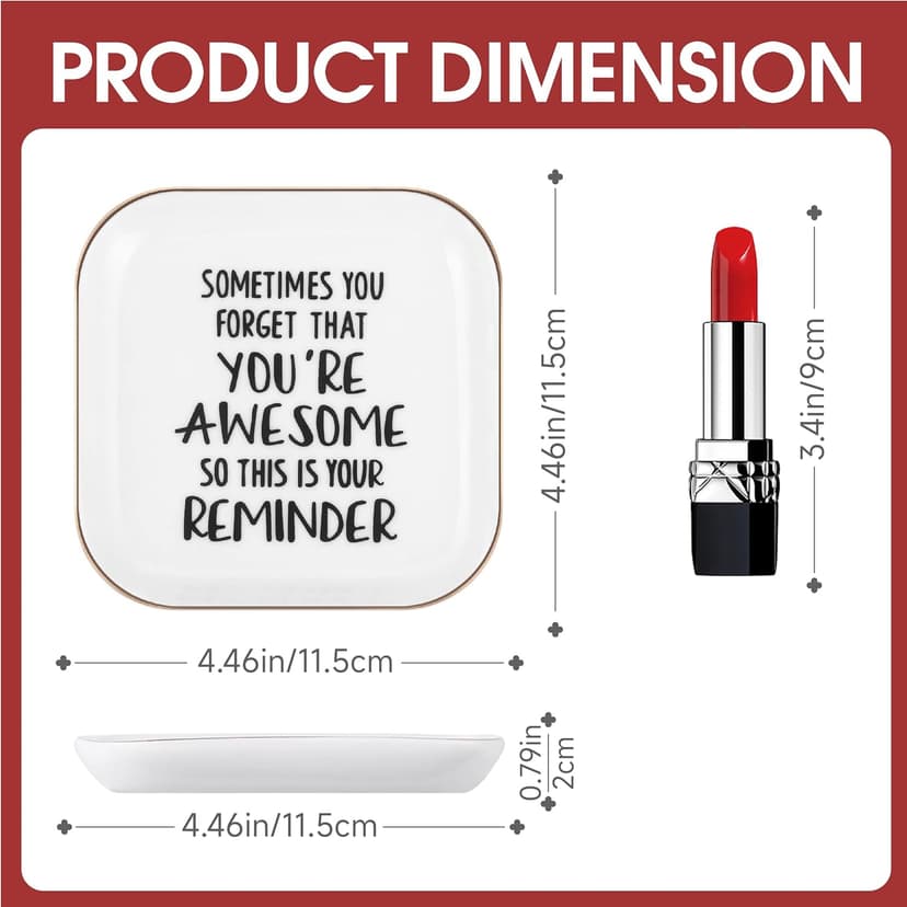 PUDDING CABIN Inspirational Gifts for Women Ring Dish You're Awesome So This is Your Remind Birthday Gifts for Women Unique, Friends Gifts for Her Mom Sister Coworker