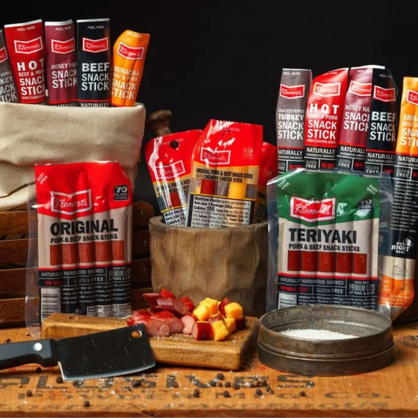 Jerky.com Gift Bag for Men | 26 Piece Meat Sticks Gift Basket with Beef Sticks, Pork, Turkey, Ham & Cheese Sticks | High Protein Snack Variety Pack | Gluten-Free Jerky Gifts for Men | Birthday Gift Basket for Him