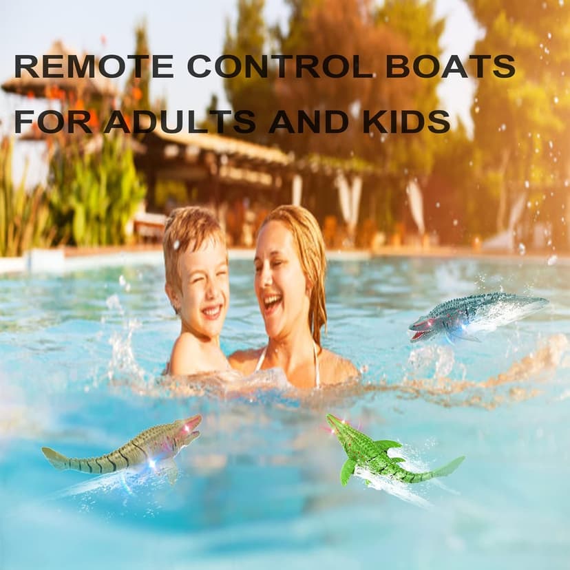 2.4GHz Remote Control Mosasaurus Dinosaur Swimming Pool High Simulation Toys, RC Boat Lake Bathroom 8-12 Years Boys Girls Christmas Halloween Tricky Birthday Gift