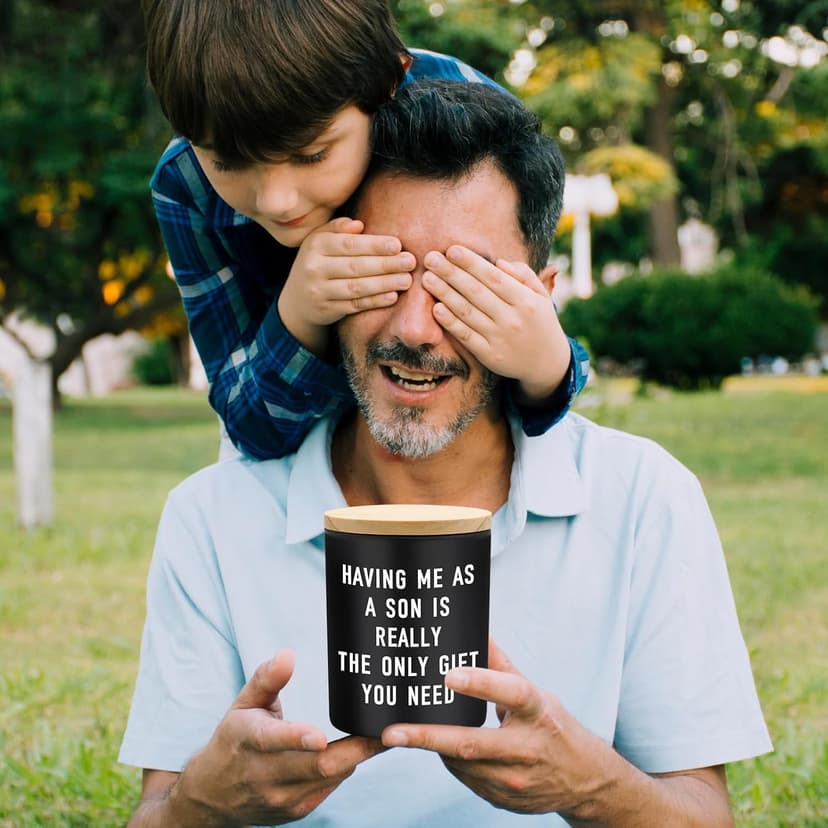 Fathers Day Dad Gifts from Son, Personalized Father's Day Gift Ideas, Funny Birthday Gifts for Dad Gift Father Papa Step Dads New Daddy Presents Cool, Happy Fathers Day, Birthday, Christmas, Candles