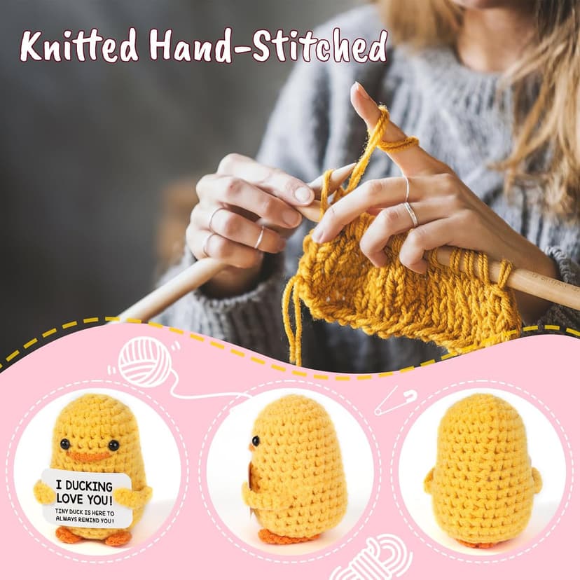 MBL Anniversary for Men Women Her - Funny Small Cute Crochet Duck Gifts for Women Men Wife Husband Girlfriend Boyfriend Fiance Couple Lover Him Birthday Wedding Christmas Stocking Stuffers Present