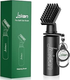 Pro Golf Club Brush Cleaner with Retainer Clip and Squeeze Water Bottle 7.5 Inches Holds 4 Ounces of Water, Essentials Golf Accessories for Men, Best Golf Gifts for Men