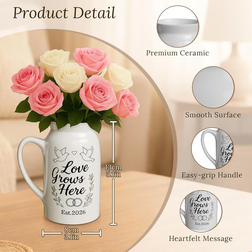 Wedding Gifts for Couples 2026: Love Grows Here & Rings Design - Home Decor Accents for Newlyweds