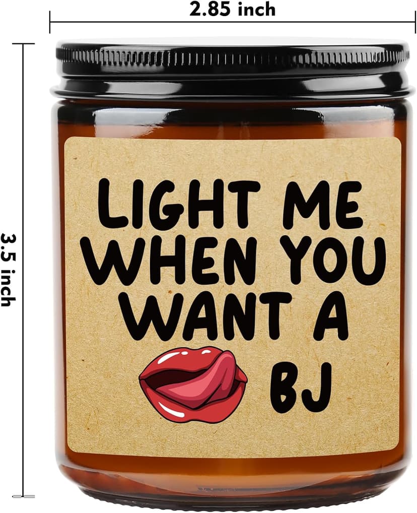 Lavender Scented Candle Gifts for Men, Naughty Candle Gifts for Him, Funny Gift from Wife, Anniversary, Sweetest Day, Valentine's Day, Birthday Gift for Husband, Boyfriend, Fiance Present