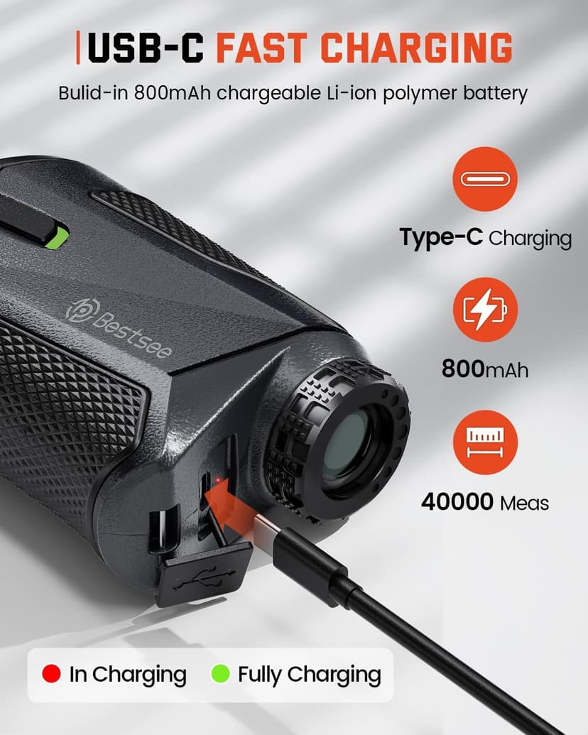 Golf Rangefinder with Slope -1500 Yards Laser Range Finder Golf for Hunter, High-Precision Flag Pole Locking Vibration, 7X Magnification, USB-C Rechargeable Rangefinders Magnet Strip