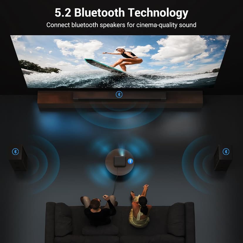 Official Licensed Netflix Smart Projector, HAPPRUN Projector 4K with Wifi and Bluetooth, DoIby Audio,Built-in Apps, Native1080P 1000 ANSI,Electric Focus,Movie Projector for Home Cinema,Outdoor,Indoor