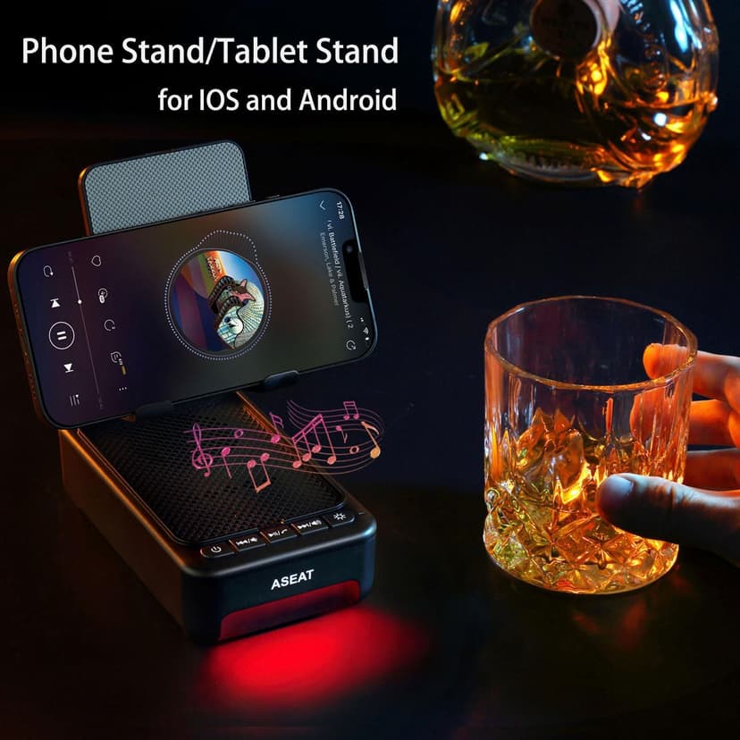 Gifts for Men Him, Cell Phone Stand with Bluetooth Speaker&Led Color Changing Light, Unique Gifts for Women Dad Her Husband, Cool Tech Gadget Wireless Speaker, Birthday Gifts for Men, Ideal Gifts