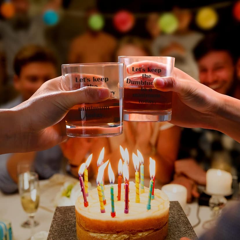 Ithmahco Funny Whiskey Gifts for Men, Funny Whiskey Glasses Bourbon Gifts for Men Women Boyfriend, Christmas Birthday Gift for Dad Husband Daddy, Alcohol Boss Gift for Men Coworker