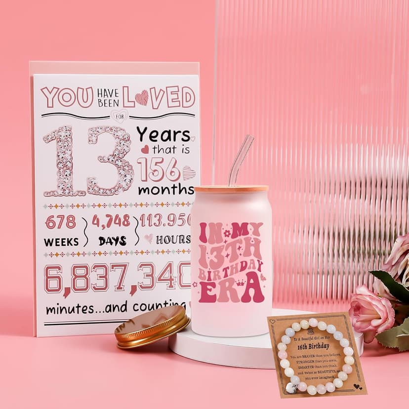 13th Birthday Gifts for Girls,13 Birthday Girl Gift,13 Years Old Girl Gift Ideas,8 Pcs Unique 13th Gifts for Daughter, Niece, Granddaughter, Official Teenager