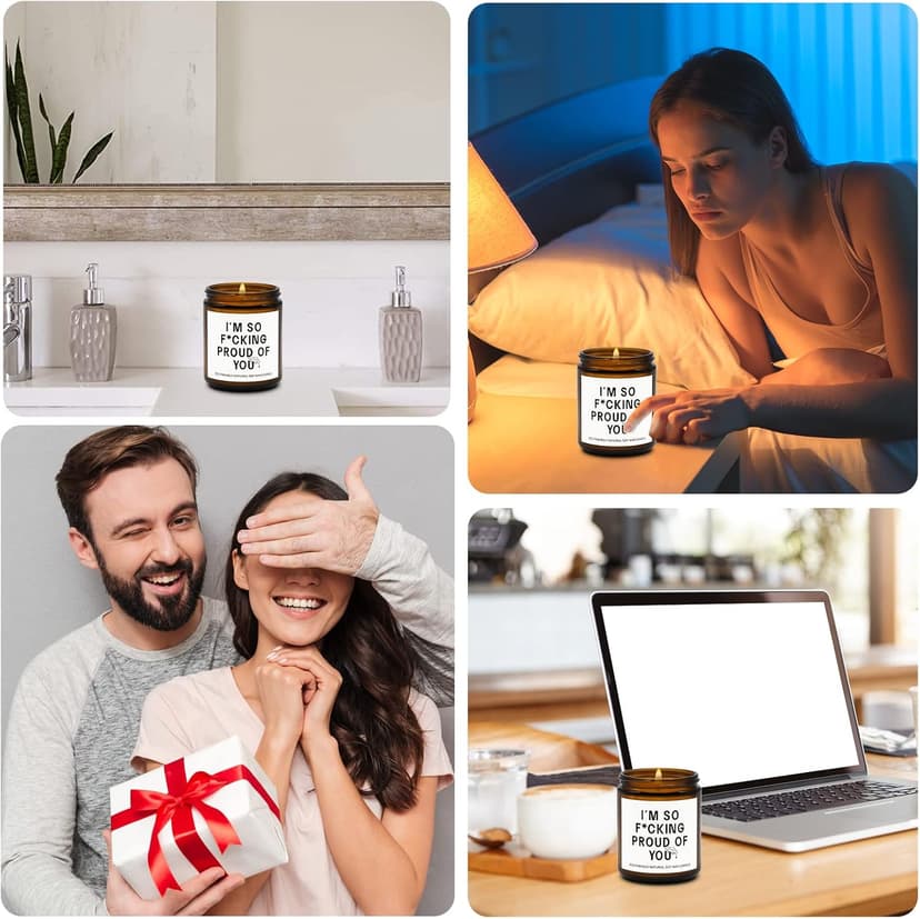 Funny Graduation Gift for Her/Him, So Proud of You Graduation Candle for Party Decorations, Gardenia Scented Candle High School College Grad Gift