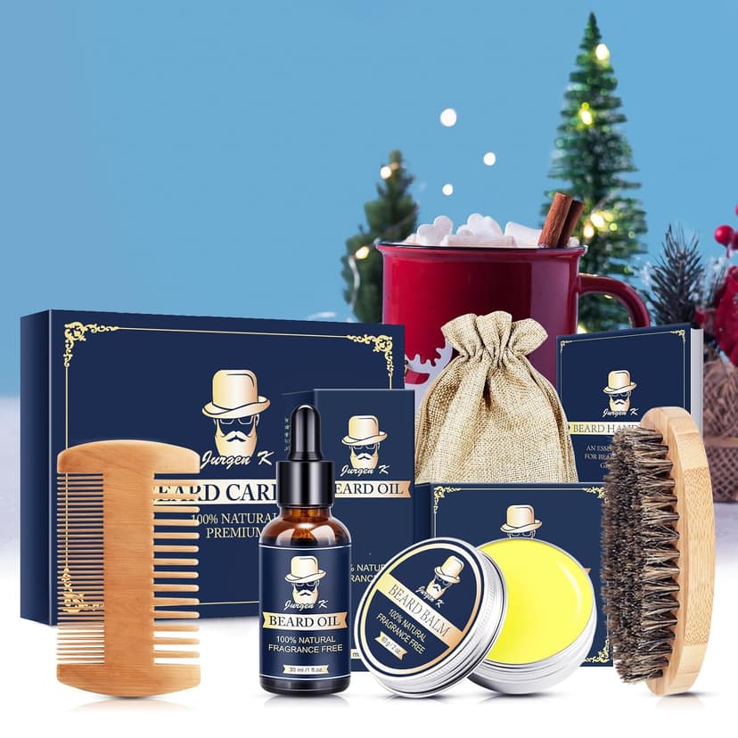 Gifts for Men, Beard Kit for Men's Daily Grooming, Moisturize & Soften Coarse, Dry Facial Hair, Anniversary & Wedding & Birthday Gifts for Him Boyfriend Husband Dad Brother Adult Son Male Friend