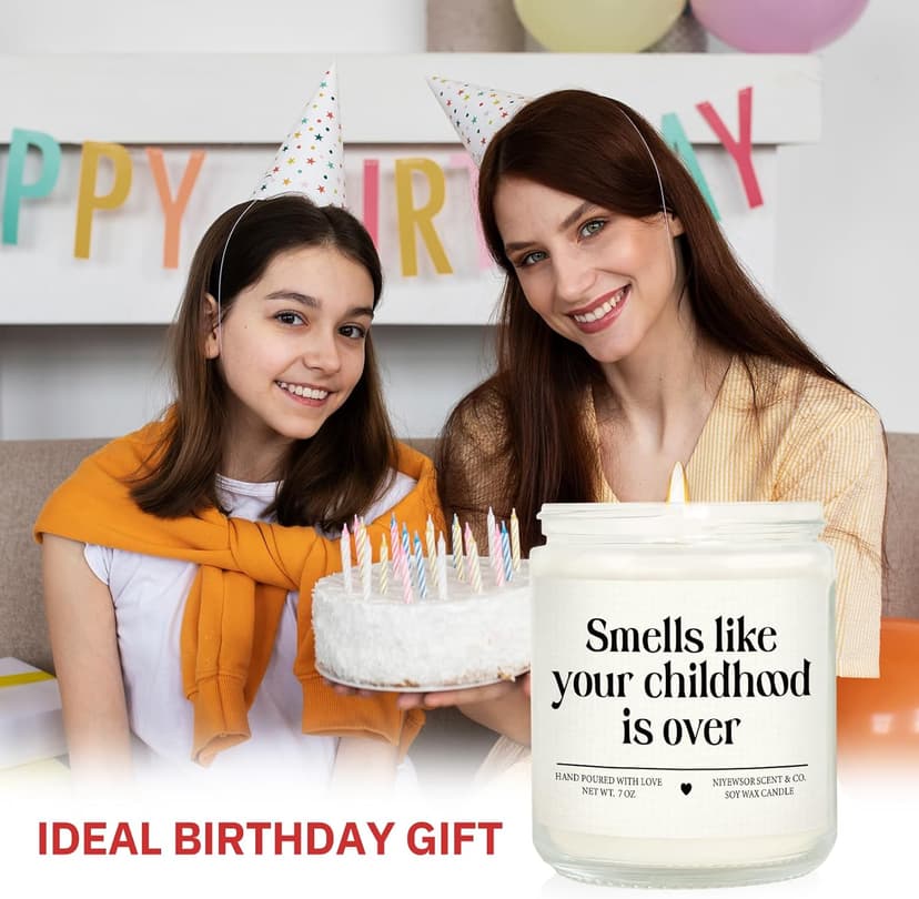 Niyewsor 18th Birthday Gifts for Girls Boys, Eighteen Birthday Candle, 2007 18th Birthday Decorations for Girls Boys, 18 21 Year Old Bday Gifts for Daughter, Son, Sister, Niece, Handmade, 7oz