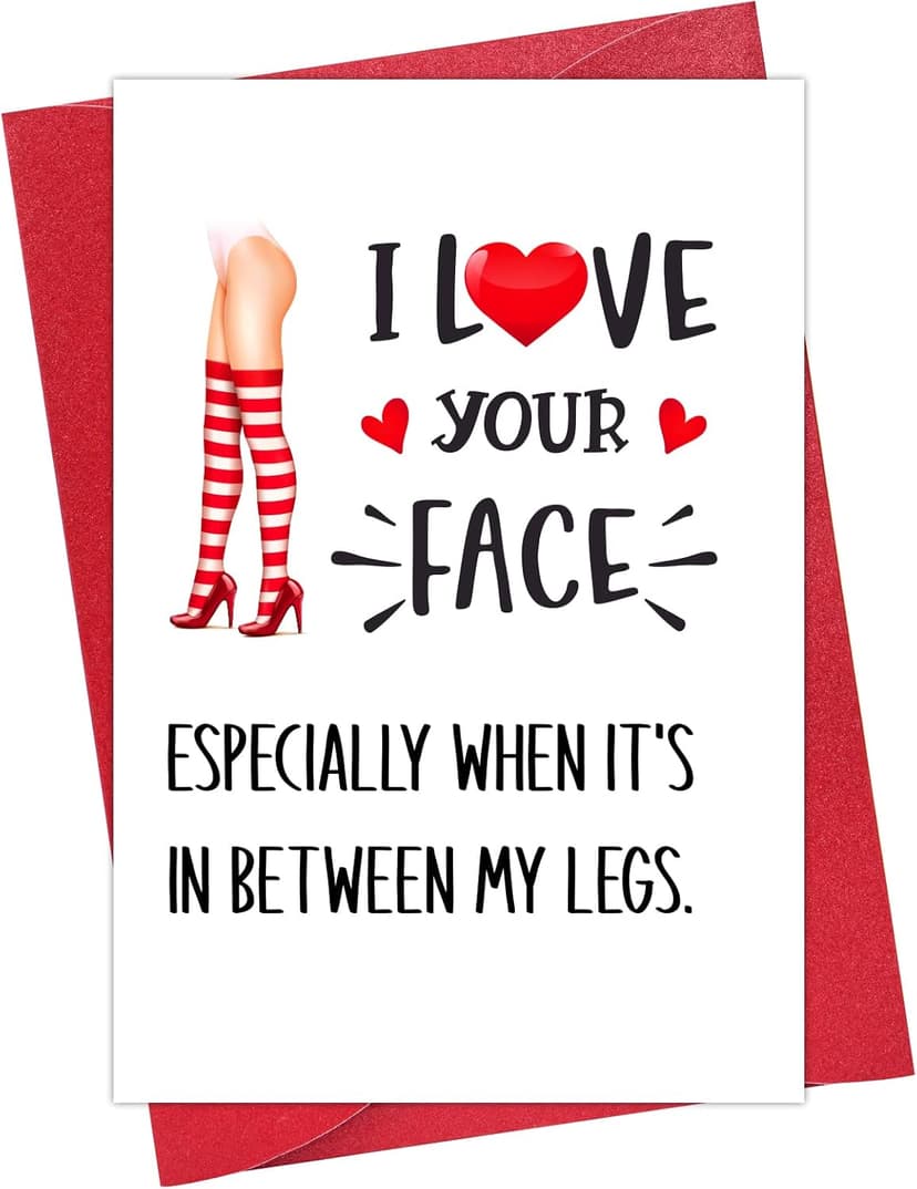 PETCEE Funny Valentines Day Card - 4"x6" Valentines Day Card for Him Her Naughty Valentines Day Gifts Cards with Envelop for Boyfriend Girlfriend Husband Wife Men Women Anniversary Birthday