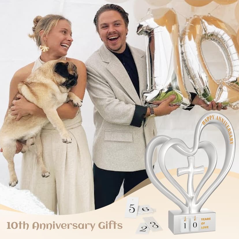Wedding Anniversary Heart Sculpture Gifts Best for Couple Parents Wife Husband Unique 10th 25th 50th Anniversary Wedding Gift Ideas