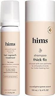 hims Thick Fix Hair Thickening Shampoo & 5% Minoxidil Treatment Foam Set - Hair Loss Treatment for Men - Moisturizing, Color Safe Shampoo & Foam - 2 Count