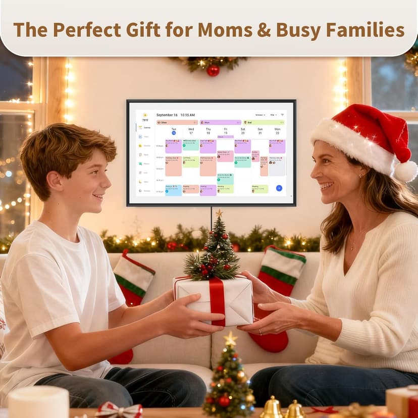 Canupdog 15.6 Inch Digital Calendar Wall Planner 2025-2026 – HD Touchscreen Smart Photo Display for Family Schedules, 32GB Electronic Calendar Chore Chart + To-do List, Christmas Gifts for Women Mom