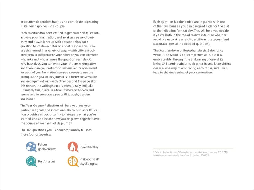 A Year of Us: A Couple's Journal: One Question a Day to Spark Fun and Meaningful Conversations (Question a Day Couple's Journal)