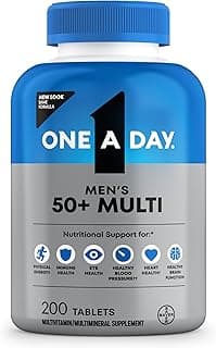 ONE A DAY One A Day Men’s 50+ Healthy Advantage Multivitamin, Multivitamin for Men with Vitamins A, C, E, B6, B12, Calcium and Vitamin D, Tablet, 200 Count (Pack of 1)
