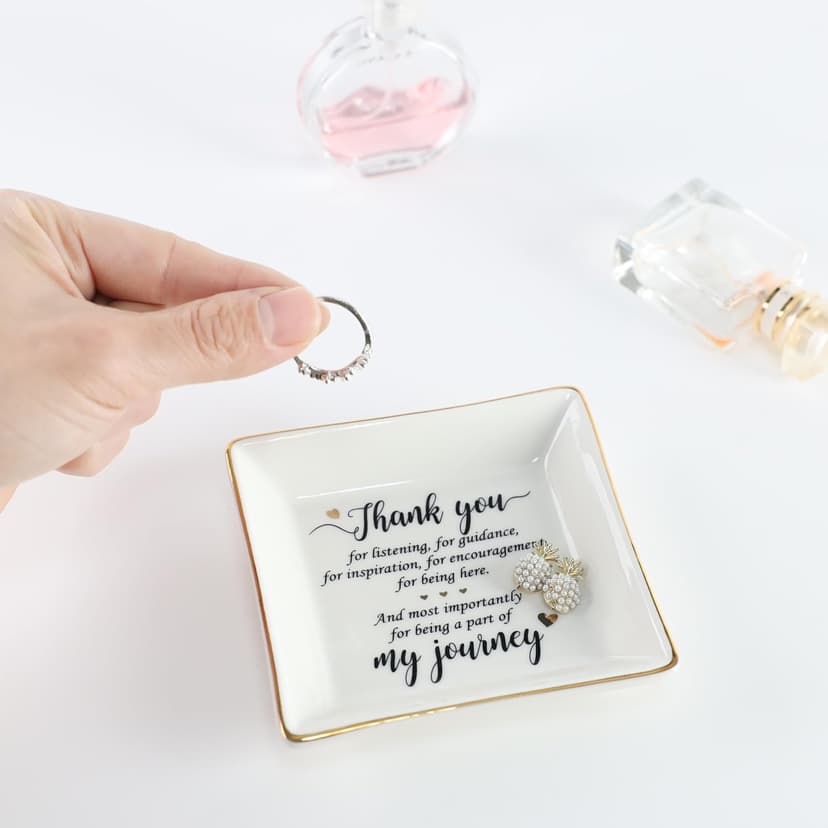 HOME SMILE Ceramic Ring Dish Jewelry Tray for Mom Sister Friends