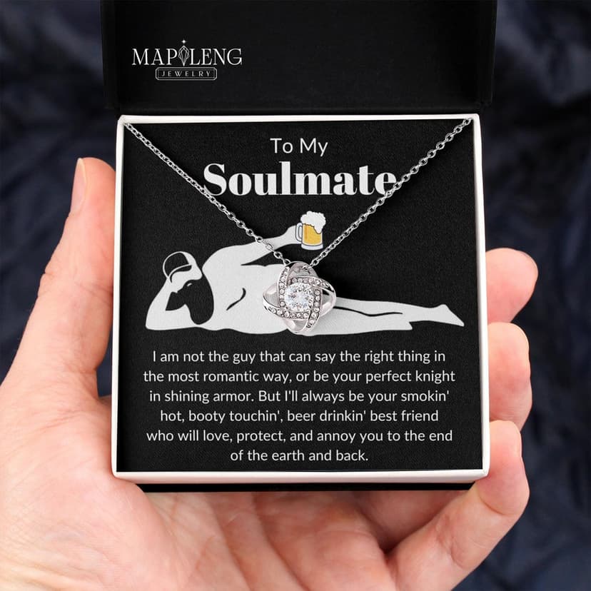 To My Soulmate Necklace For Women, Funny Gifts For Girlfriend, Personalized Christmas Presents For Girlfriend, Best Birthday Meaningful Gift Ideas For Wife, Women Romantic Jewelry For Her Anniversary