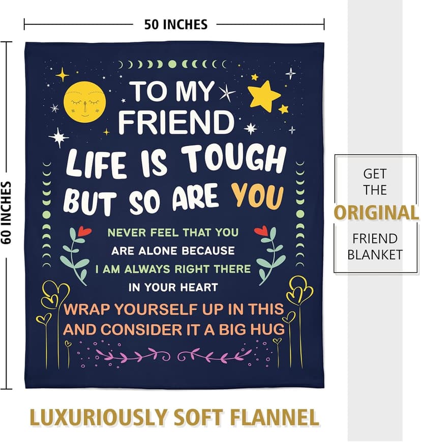 Niyewsor Best Friend Birthday Gifts for Women, Friendship Gifts for Women, Soul Sister, BBF, Bestie, Gift for Friends Female, to My Friend Blanket, 60"x50"