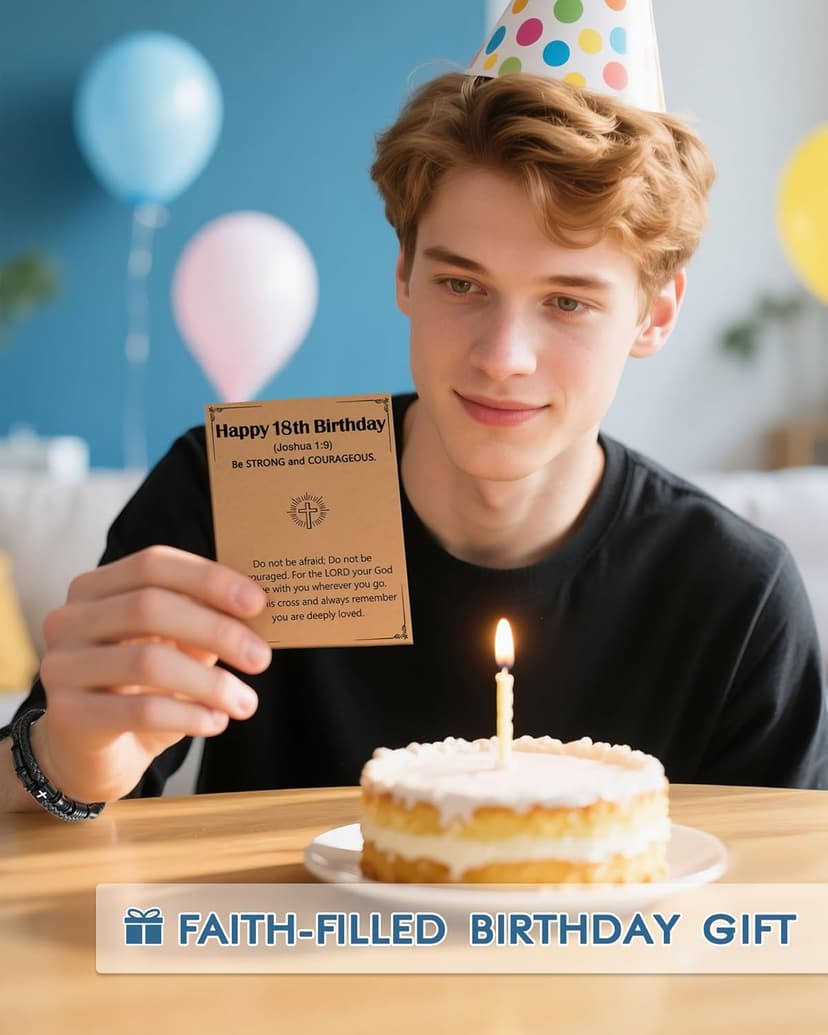 UNGENT THEM Joshua 1:9 Encouraging Christian Birthday Gifts for Boys Teens Men, Bible Verse Leather Cross Bracelet